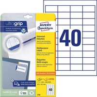 AVERY Zweckform Etiketten 4780 weiß 48, 5 x 25, 4 mm - 1.200 Stück