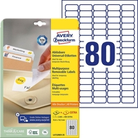 AVERY Zweckform Etiketten L4732REV-25 weiß 35, 6 x 16, 9 mm - 2.400 Stück