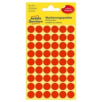 AVERY Zweckform Klebepunkte 3147 Ø 12, 0 mm leuchtrot - 270 Stück