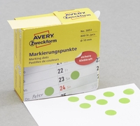 AVERY Zweckform Klebepunkte Markierungspunkte grün Ø10mm Ø 10, 0 mm Grün