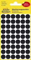 AVERY Zweckform Klebepunkte Markierungspunkte schwarz Ø 12, 0 mm Schwarz