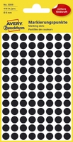 AVERY Zweckform Klebepunkte Markierungspunkte,  schwarz Ø 8, 0 mm Schwarz