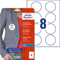 AVERY Zweckform Namens-Etiketten J4881-20 65, 0 x 65, 0 mm weiß