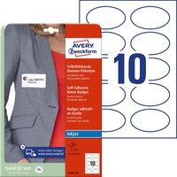 AVERY Zweckform Namens-Etiketten J4882-20 85, 0 x 50, 0 mm weiß