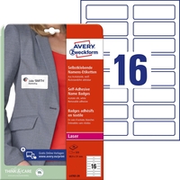 AVERY Zweckform Namens-Etiketten L4783-20 88, 9 x 31, 0 mm weiß
