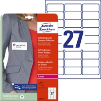 AVERY Zweckform Namens-Etiketten L4784-20 63, 5 x 29, 6 mm weiß