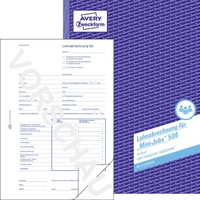 AVERY Zweckform Personalformulare Lohnabrechnung für geringfügig/kurzfristig Beschäftigte Lohnabr.F.Geringf.Beschäft.KP 