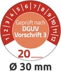 AVERY Zweckform Prüfplaketten Prüfplak. Geprüft nach DGUV.20 30, 0 x 30, 0 mm Rot