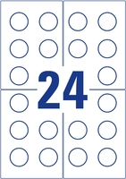 AVERY Zweckform Prüfplaketten Prüfplaketten,  Ø30, weiß 30, 0 x 30, 0 mm weiß