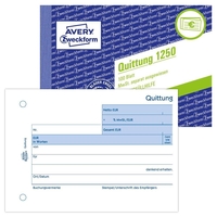 AVERY Zweckform Quittung,  MwSt. separat ausgewiesen Formularbuch 1250 - 100 Blatt