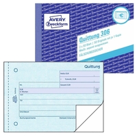 AVERY Zweckform Quittung,  MwSt. separat ausgewiesen Formularbuch 306 - 2 x 50 Blatt