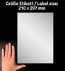 AVERY Zweckform Typenschild-Etiketten Typenschild Etik.210x297 210, 0 x 297, 0 mm Silber