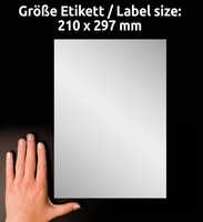 AVERY Zweckform Typenschild-Etiketten Typenschild Etik.210x297 210, 0 x 297, 0 mm Silber