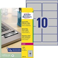 AVERY Zweckform Typenschildetiketten L6012-20 silber 96, 0 x 50, 8 mm - 200 Stück