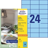 AVERY Zweckform Universaletiketten 3449 70, 0 x 37, 0 mm Blau