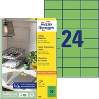 AVERY Zweckform Universaletiketten 3450 70, 0 x 37, 0 mm Grün