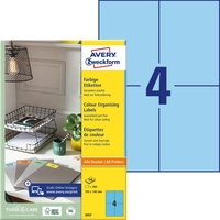 AVERY Zweckform Universaletiketten 3457 105, 0 x 148, 0 mm Blau