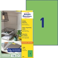 AVERY Zweckform Universaletiketten 3472 210, 0 x 297, 0 mm Grün