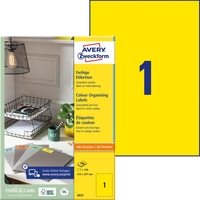 AVERY Zweckform Universaletiketten 3473 210, 0 x 297, 0 mm Gelb