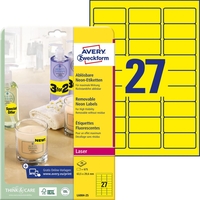 AVERY Zweckform Universaletiketten L6004-25 63, 5 x 29, 6 mm Gelb