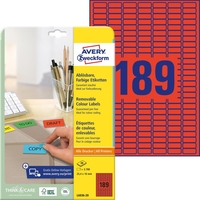 AVERY Zweckform Universaletiketten L6036-20 25, 4 x 10, 0 mm Rot