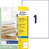 AVERY Zweckform Versand-Etiketten Inkjet-Etik.210, 0x297, 0 Trans. 210, 0 x 297, 0 mm Transparent