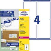AVERY Zweckform Versand-Etiketten L7169-100 99, 1 x 139, 0 mm weiß