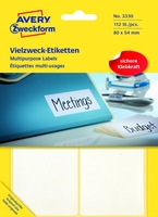 AVERY Zweckform Vielzweck-Etiketten Vielzweck-Etik.80x54 weiß 80, 0 x 54, 0 mm weiß