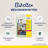 AVERY Zweckform Wetterfeste Etiketten 210, 0 x 148, 0 mm weiß