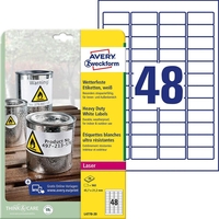 AVERY Zweckform wetterfeste Folienetiketten L4778-20 weiß 45, 7 x 21, 2 mm - 960 Stück