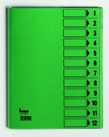 bene Ordnungsmappe Ordnungsmappe In.grün 210g 12t DIN A4 12-Fach Grün