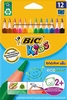BIC Buntstifte Bic Dreikantstifte Kids,  12er Mehrfarbig