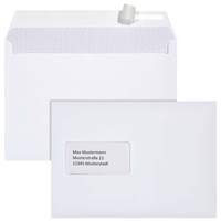 BONG Briefumschläge Topstar Umschläge C5 M.F 250St DIN C5 mit Fenster haftklebend