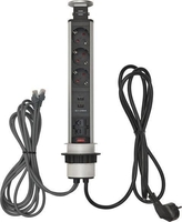 brennenstuhl Tischsteckdose TowerPower USBCharger+Steckdl. 8.5 cm silber