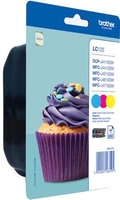 Brother Original LC-123 Druckerpatronen 3er Multipack C/M/Y 600 Seiten (LC123RBWBPDR)
