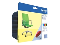 Brother Original LC229XL Tinte - 4er Multipack mit Security-Tag - 1 x 2.400 Seiten,  3x 1.200 Seiten
