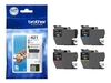 Brother Original LC421 Druckerpatrone 4er Multipack C/M/Y/K - 200 Seiten (LC421VAL)