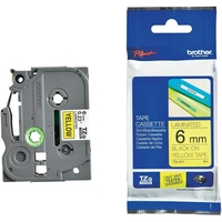Brother Original TZe 611 Laminiertes Band - Schwarz auf Gelb - Rolle (0, 6 cm)