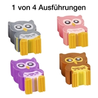 BRUNNEN Radiergummis Radierer Eule farbsortiert