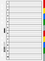 BRUNNEN Register Ringbuchreg.A4 10tlg weiß