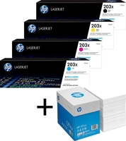 Bundle mit HP Original 203X Toner 4er Multipack + 2.500 Blatt HP Kopierpapier hochweiß