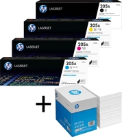 Bundle mit HP Original 205A Toner 4er Multipack + 2.500 Blatt HP Kopierpapier hochweiß