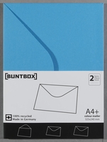 BUNTBOX Briefumschläge Buntbox Briefums.A4+ blau 2St DIN C4 ohne Fenster Steckverschluss
