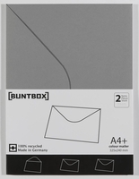 BUNTBOX Briefumschläge Buntbox Briefums.A4+ grau 2St DIN C4 ohne Fenster Steckverschluss