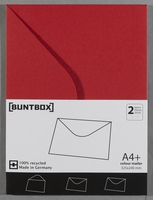 BUNTBOX Briefumschläge Buntbox Briefumsch.A4+ rot 2St DIN C4 ohne Fenster Steckverschluss