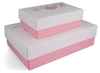 BUNTBOX Geschenkboxen Buntbox Geburt Mädchen Set M&L 1, 1/3, 6 l - 17, 0/26, 6 x 11, 0/17, 2 x 6, 0/7, 8 cm weiß/rosa
