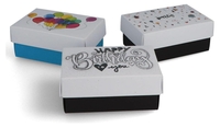 BUNTBOX Geschenkboxen Buntbox Geburtstag M 3tlg 1, 1 l - 17, 0 x 11, 0 x 6, 0 cm weiß,  blau,  schwarz