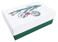BUNTBOX Geschenkboxen Buntbox Weihnachten L 2tlg 3, 6 l - 26, 6 x 17, 2 x 7, 8 cm weiß,  grün