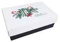 BUNTBOX Geschenkboxen Buntbox Weihnachts- Set M 3tlg 1, 1 l - 17, 0 x 11, 0 x 6, 0 cm weiß/rot/schwarz