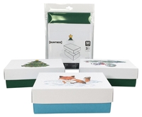BUNTBOX Geschenkboxen Buntbox Weihnachts-Set M 3tlg 1, 1 l - 17, 0 x 11, 0 x 6, 0 cm weiß/grün/blau